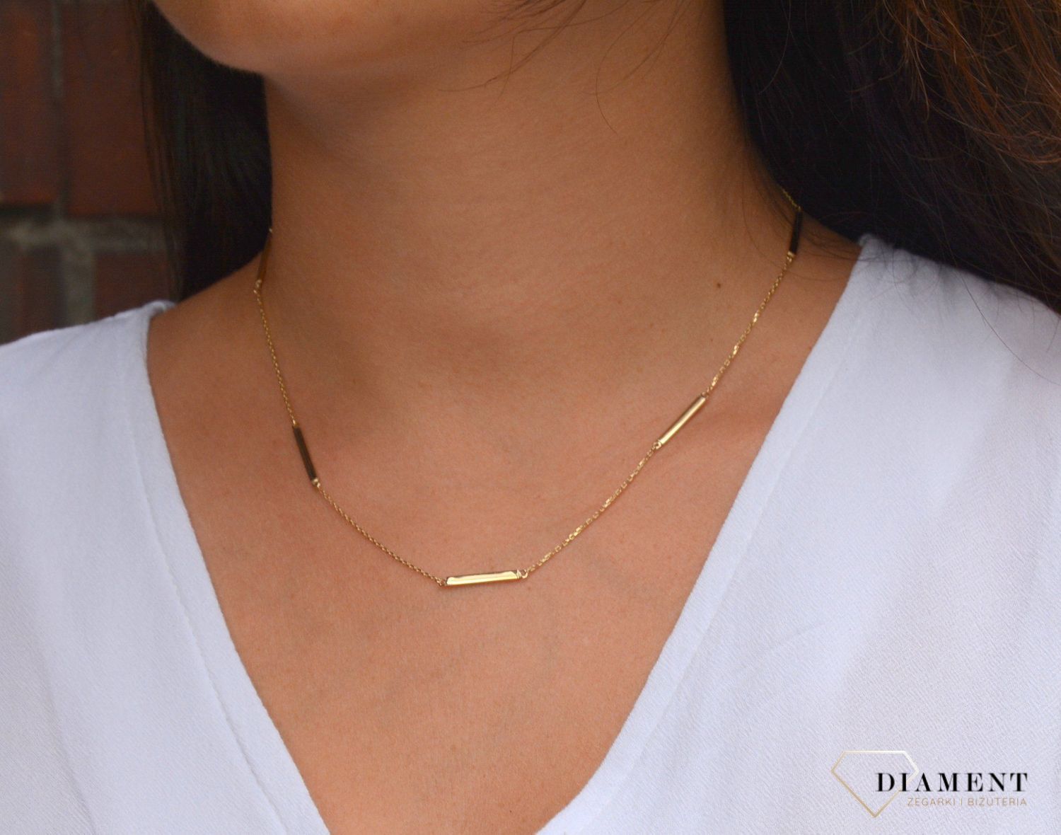 Złoty naszyjnik celebrytka 333 'blaszki'.jpg